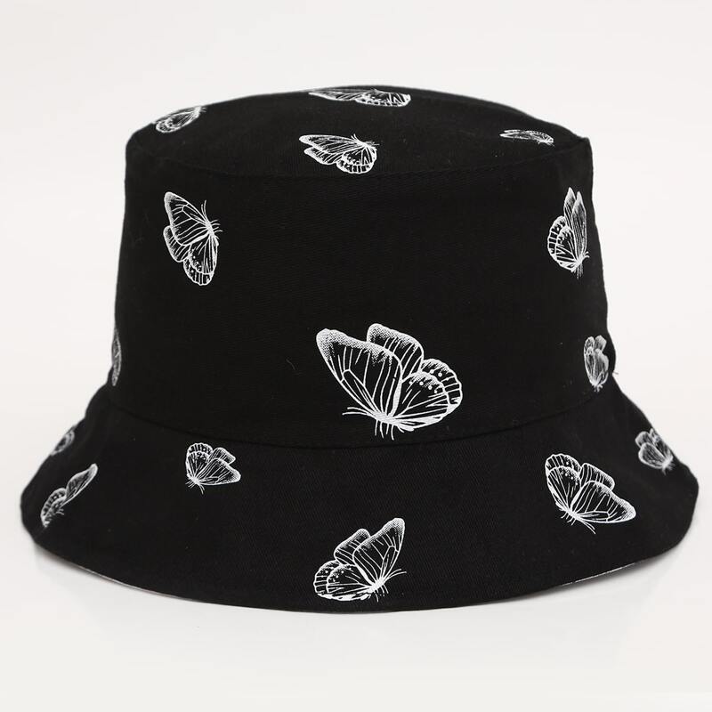

Butterfly Pattern Bucket Hat, Black