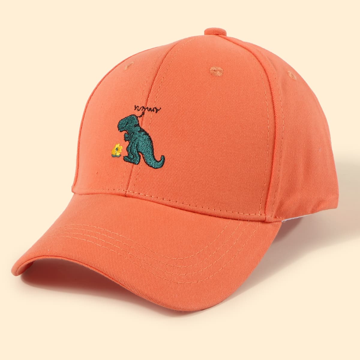 

Guys Cartoon Dinosaur Embroidery Baseball Cap, Orange