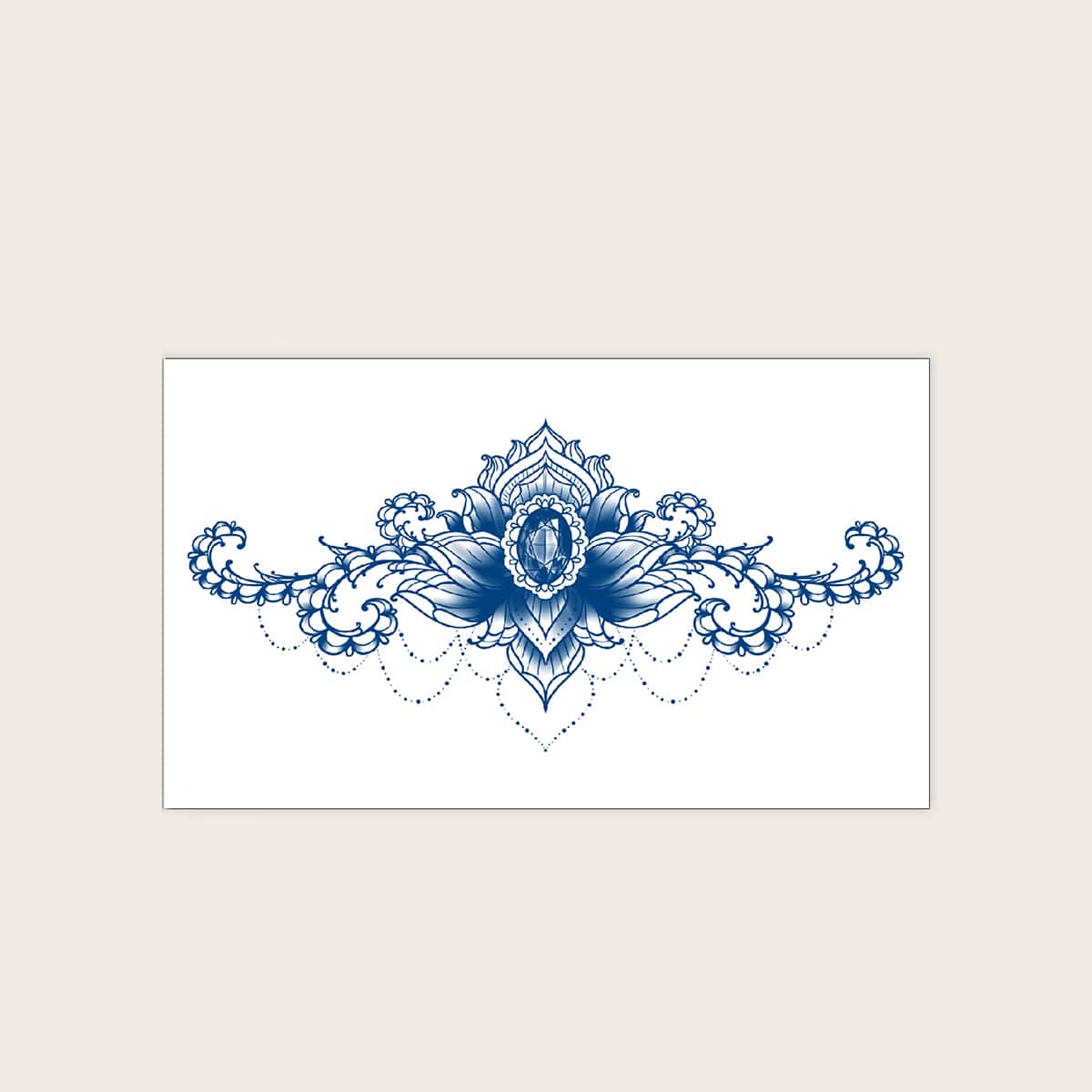 

1sheet Flower Pattern Tattoo Sticker, Blue