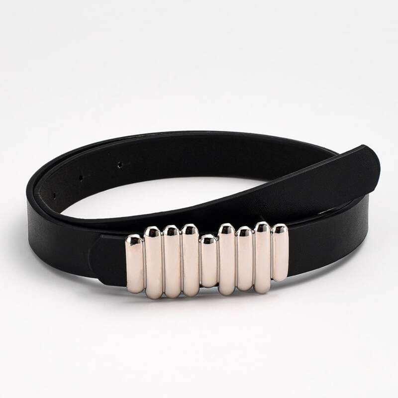 

1pc Geo Design Belt, Black