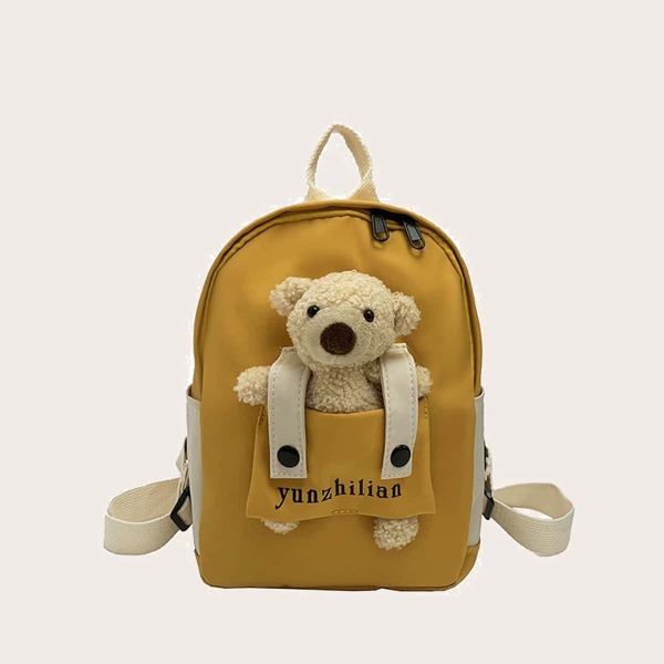 

Kids Cartoon Bear Decor Backpack, Yellow