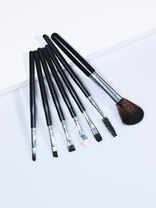 7 piezas Pequeños y lindos pinceles negros tipo kabuki para maquillaje de sombras de ojos, rubor y polvos faciales. Pinceles de maquillaje para maquillaje mineral y líquido, con fibras suaves. Juego de pinceles, kit de maquillaje, set de brochas de maquillaje, kit de maquillaje completo, set de regalo de maquillaje