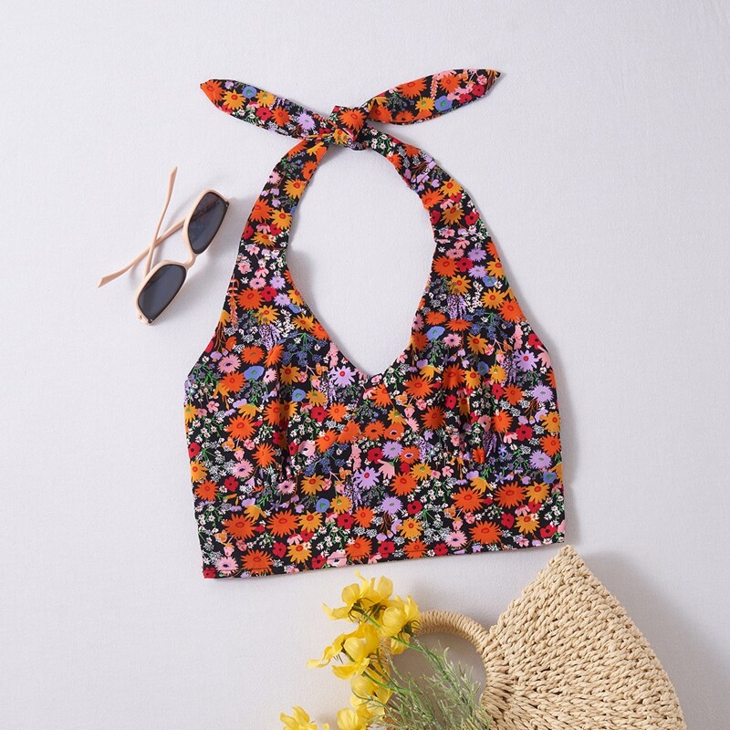 

Ditsy Floral Halter Top, Multicolor