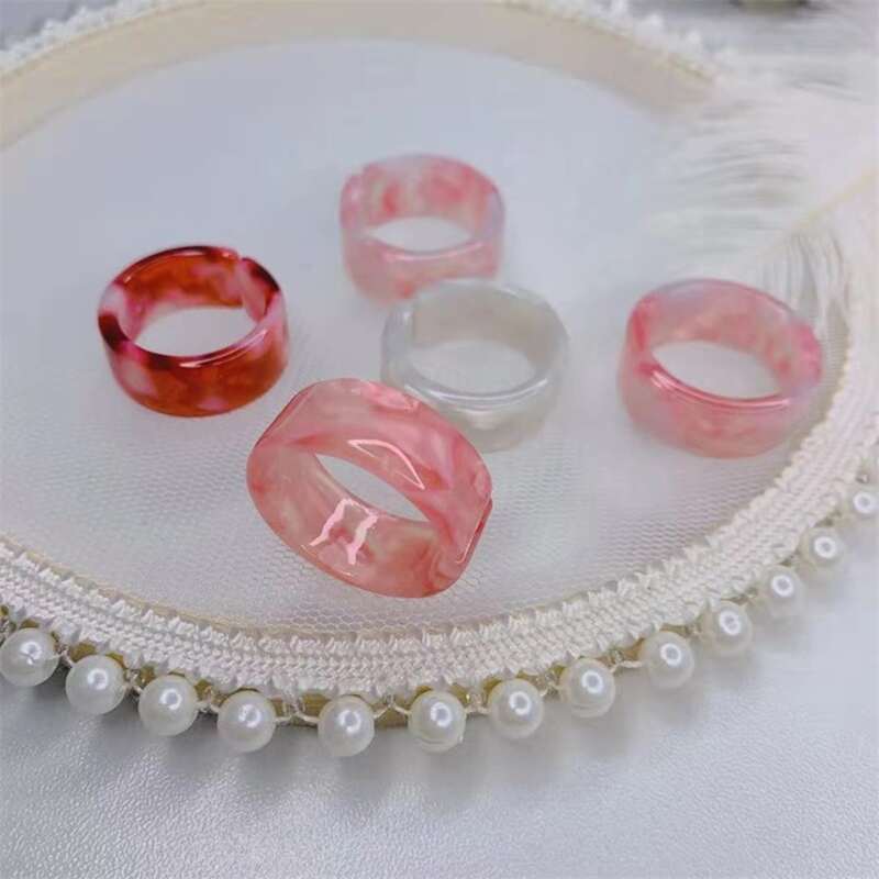 

5pcs Resin Ring, Multicolor