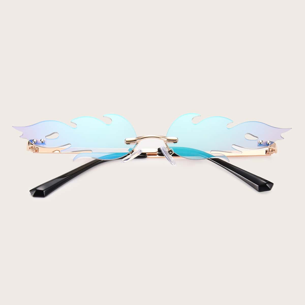 

Guys Novelty Lens Rimless Sunglasses, Multicolor