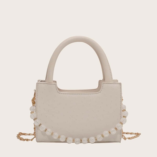 

Double Handle Satchel Bag, Beige
