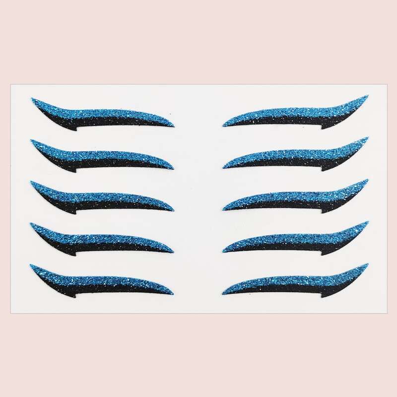 

1sheet Glitter Eyeliner Sticker, Multicolor