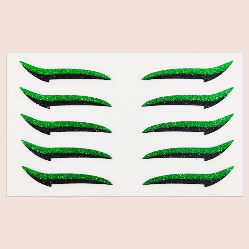 

1sheet Glitter Eyeliner Sticker, Multicolor