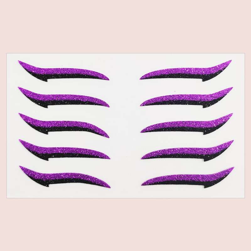 

1sheet Glitter Eyeliner Sticker, Multicolor