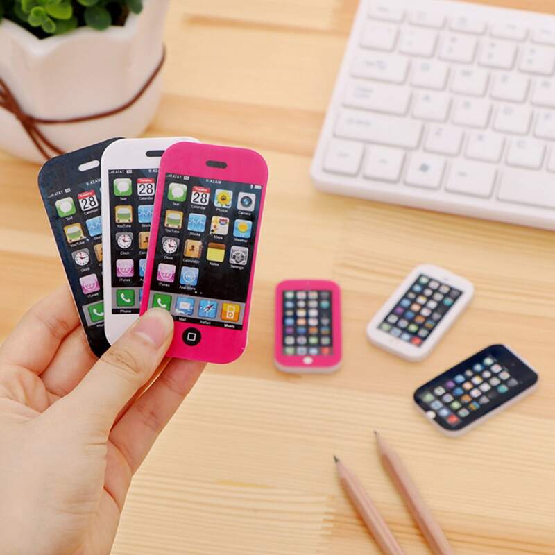 

2pcs Phone Pattern Eraser, Multicolor