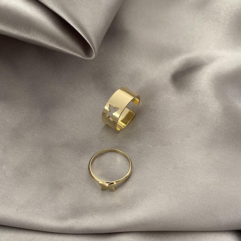 

2pcs Butterfly Ring, Gold