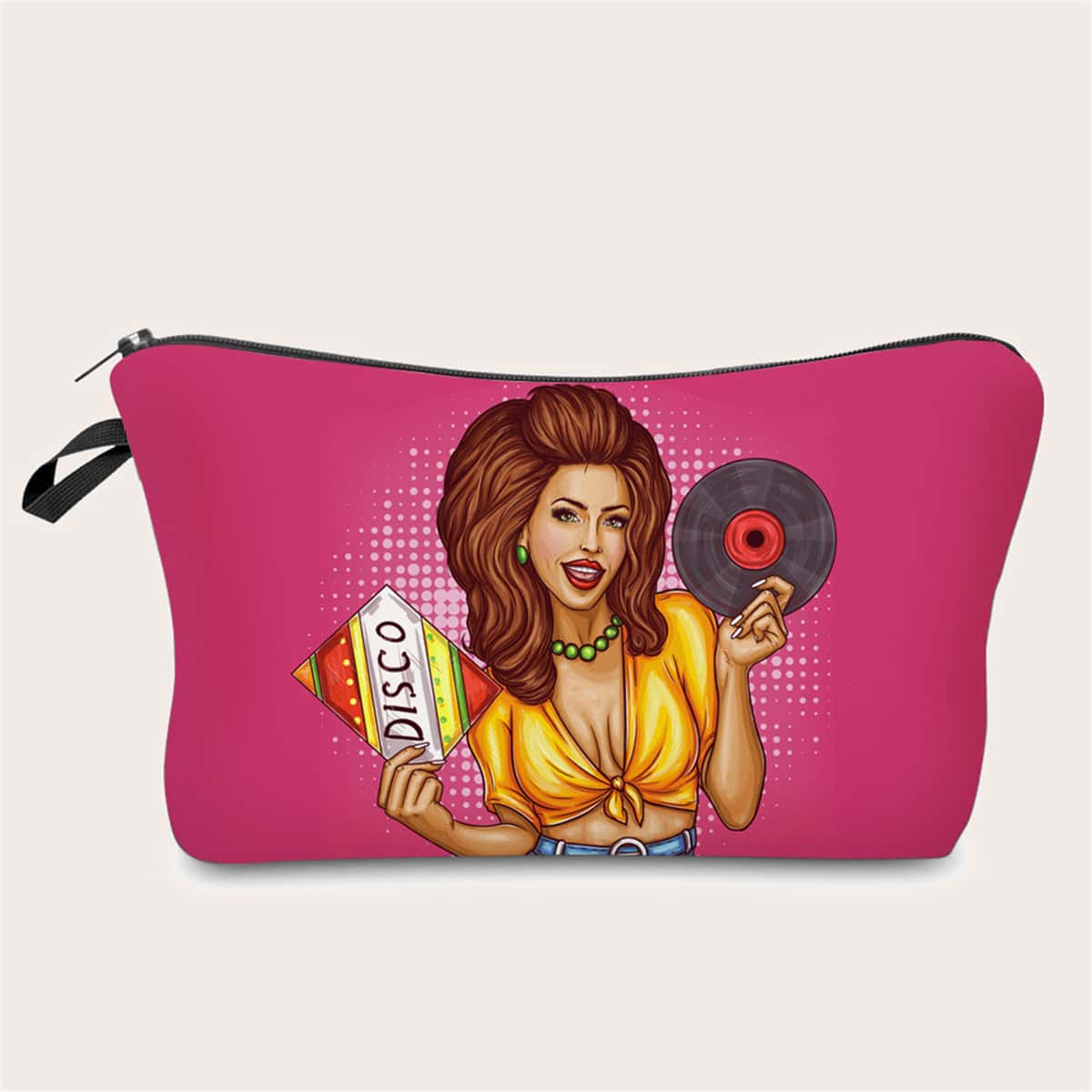 

Girl Print Zipper Makeup Bag, Multicolor