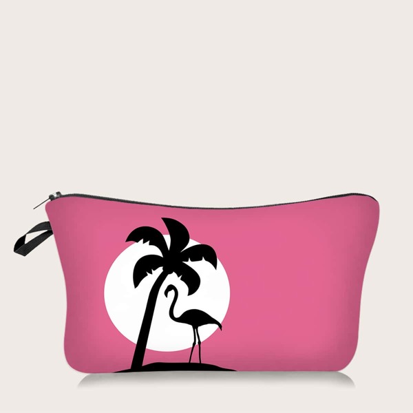 

Coconut Tree Zipper Makeup Bag, Pink