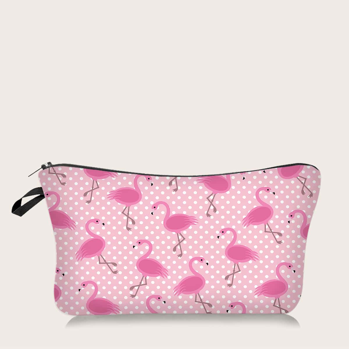 

Flamingo Print Zipper Makeup Bag, Pink
