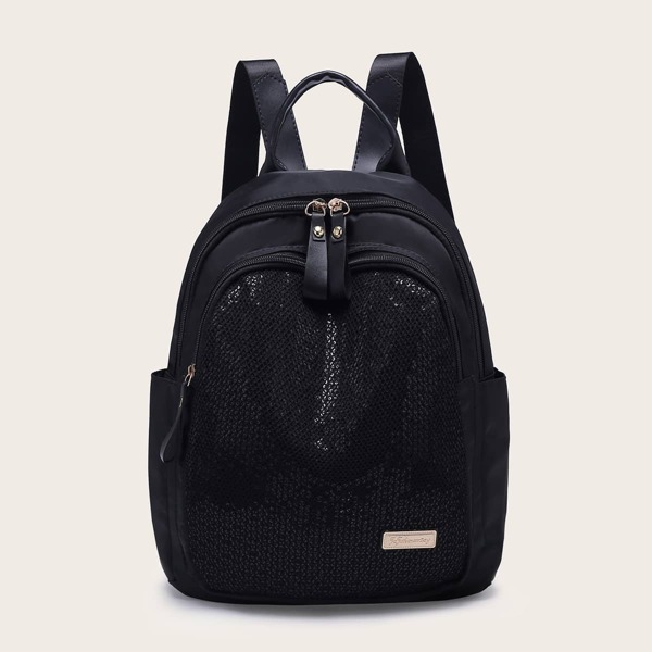 

Contrast Mesh Backpack, Black