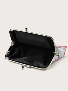 Monedero con cerradura con estampado floral - Blanco - Ver 3