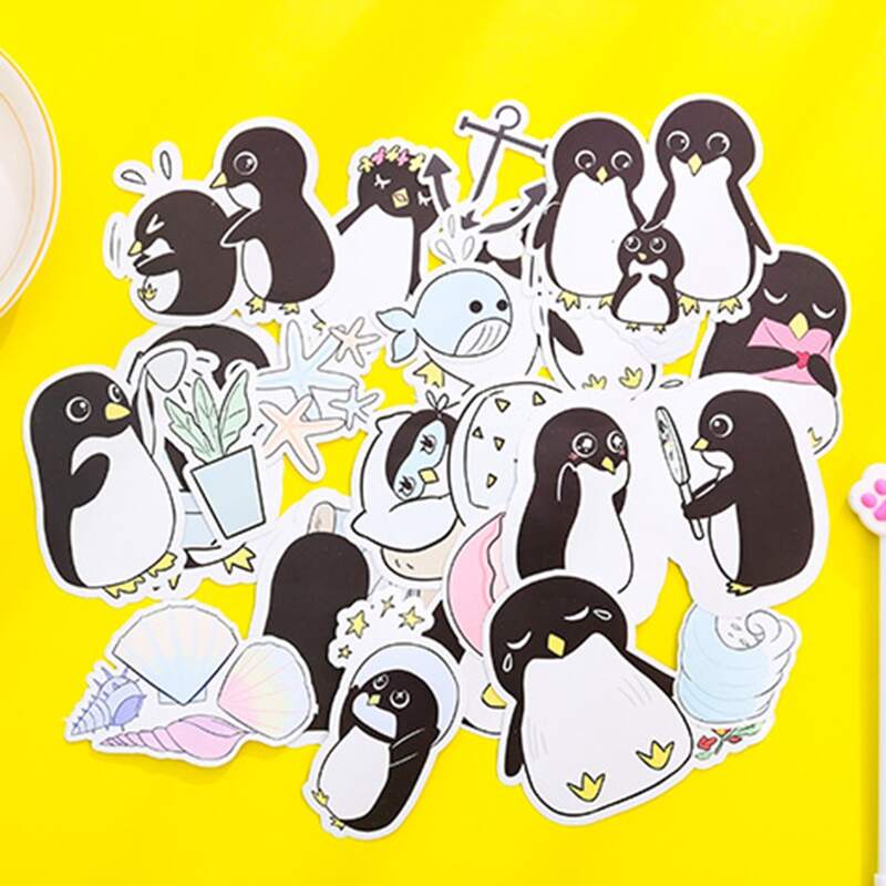 

20pcs Cartoon Penguin Sticker, Multicolor