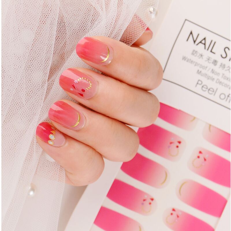 

1sheet Graphic Nail Sticker & 1pc Nail File, Red