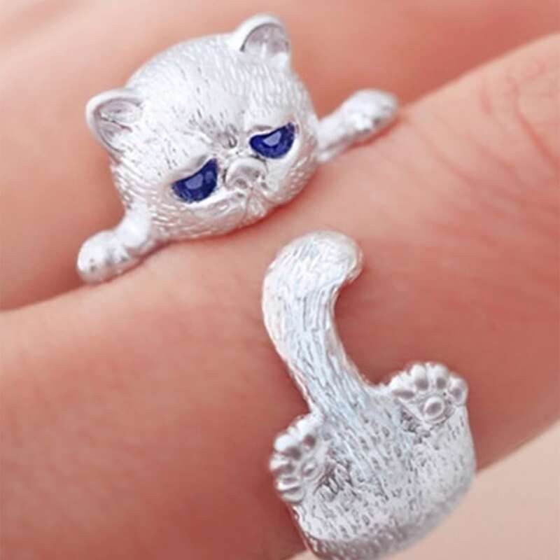 

Cat Cuff Ring, Silver