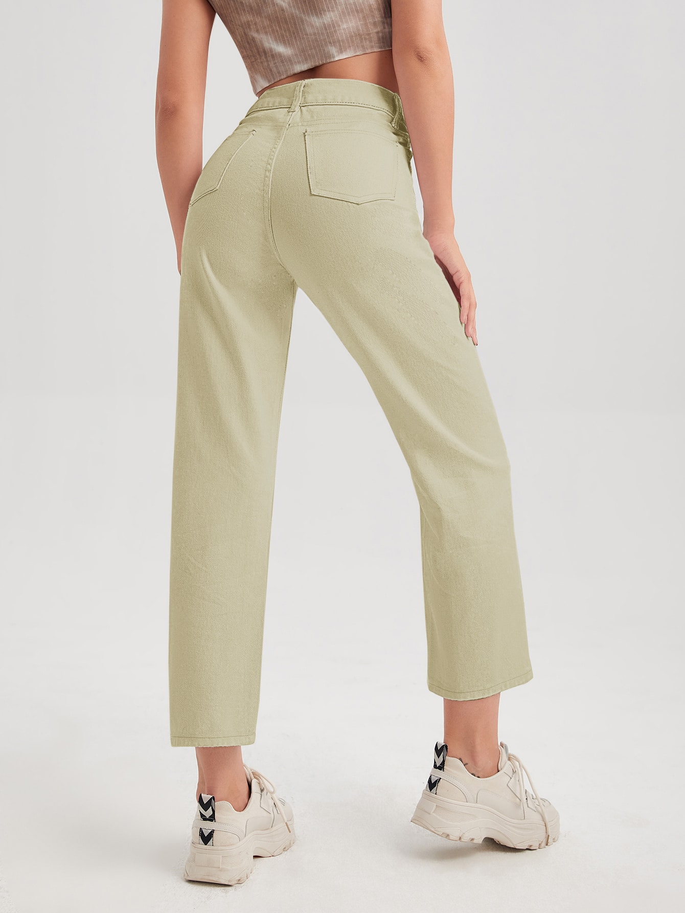 Jeans asimmetrico con bottone con vita alta | SHEIN ITALIA