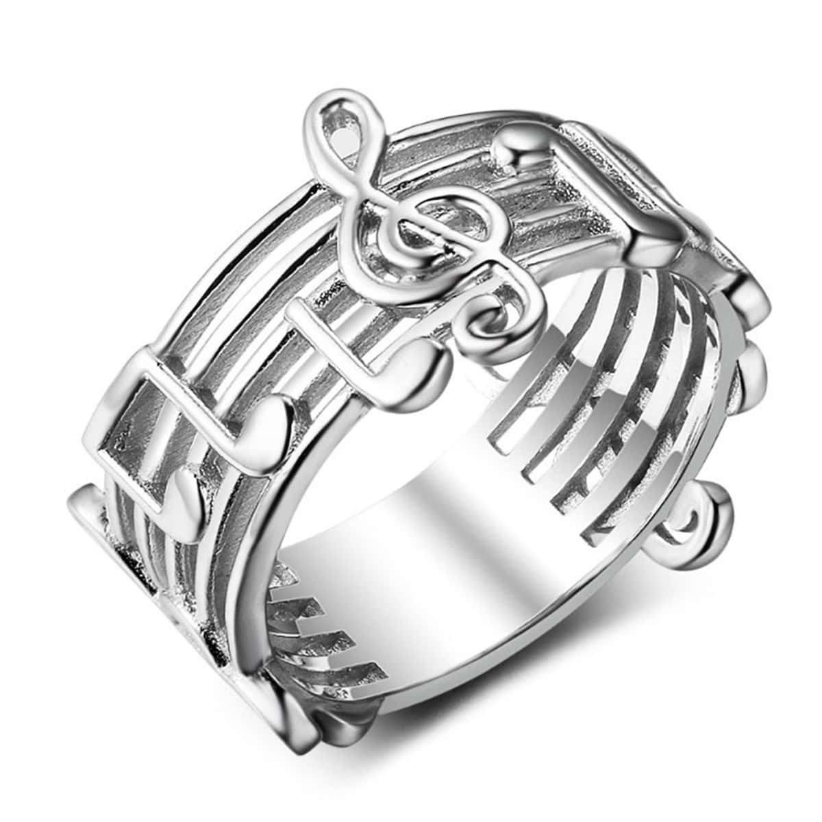 

Musical Note Ring, Silver