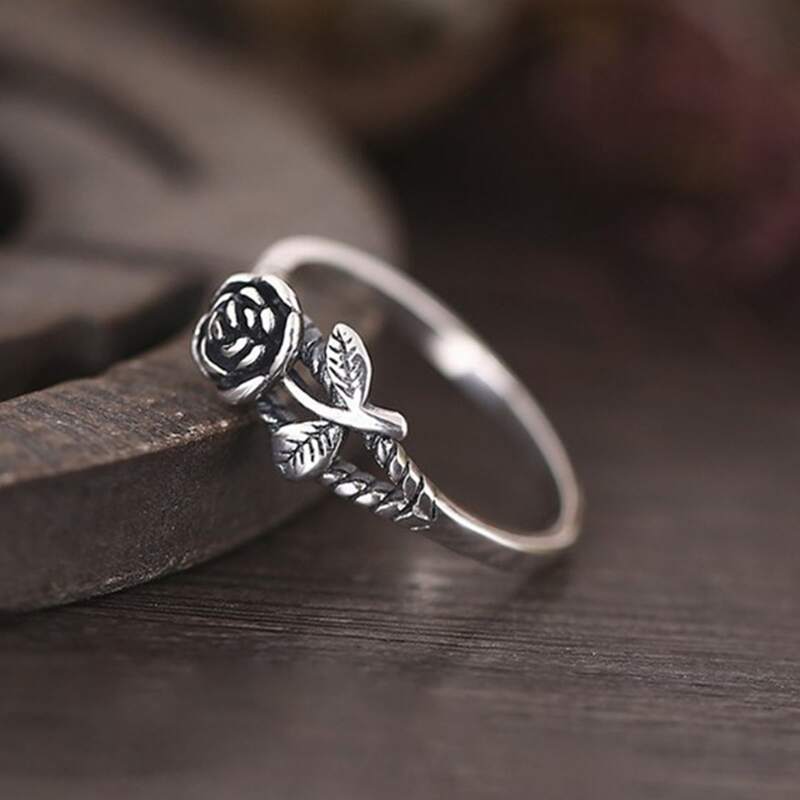 

1pc Rose Ring, Silver