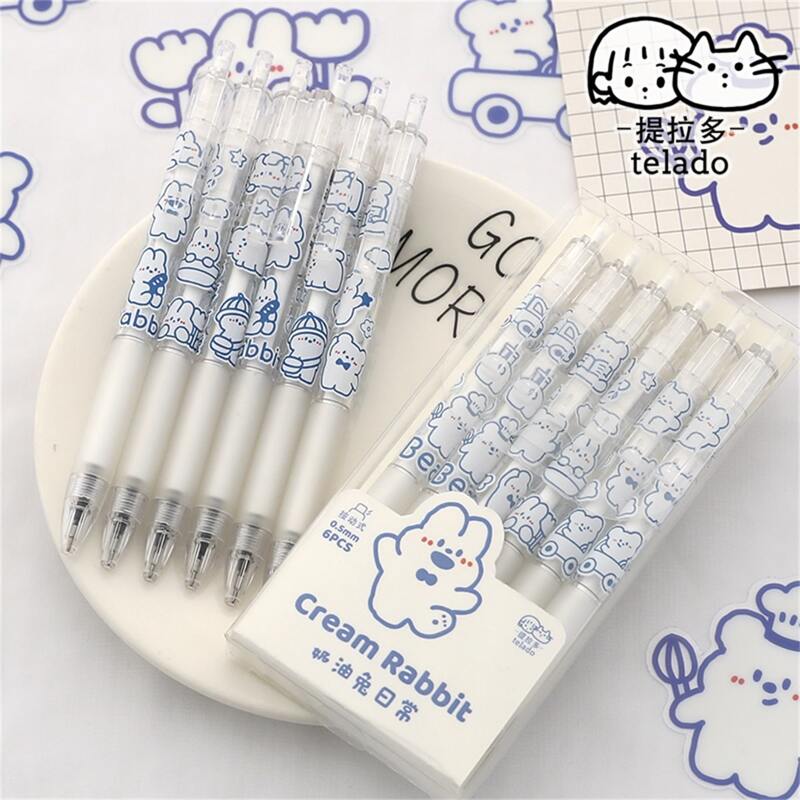 

6pcs Cartoon Gel Pen, Multicolor