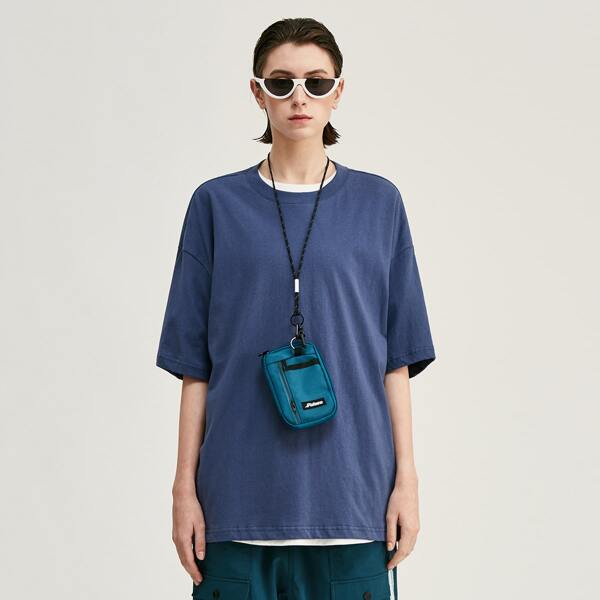 

Solid Drop Shoulder Tee Without Bag, Navy blue