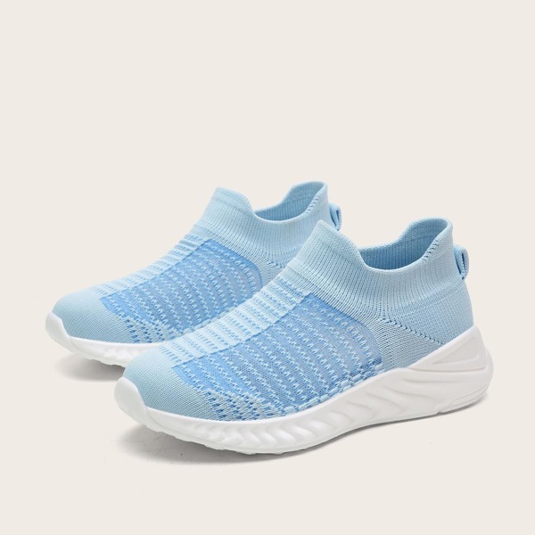 

Toddler Girls Slip On Knit Sneakers, Baby blue
