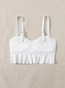 Top bikini con fruncido girante - Blanco - Ver 2