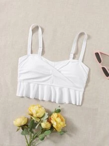 Top bikini con fruncido girante - Blanco - Ver 3