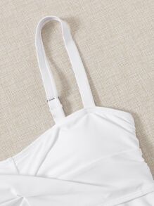 Top bikini con fruncido girante - Blanco - Ver 4