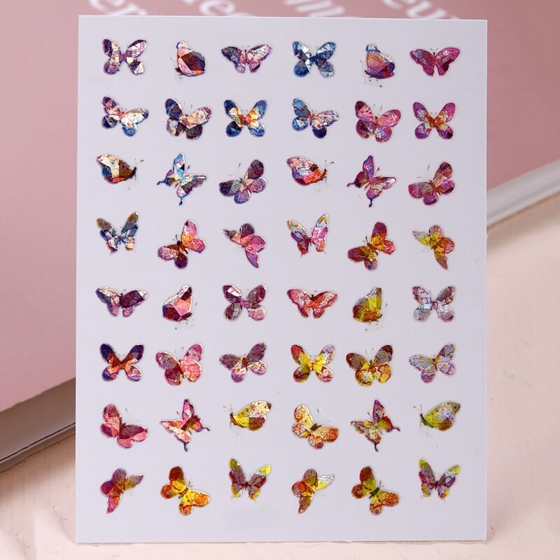 

1sheet Butterfly Shaped Laser Nail Art Sticker, Multicolor