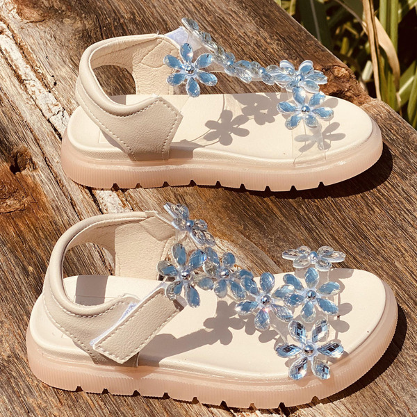 

Toddler Girls Rhinestone Decor Velcro Strap Sandals, Multicolor