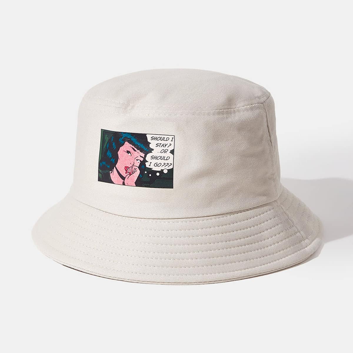 

ROMWE X Mathiole Figure Bucket Hat, Beige
