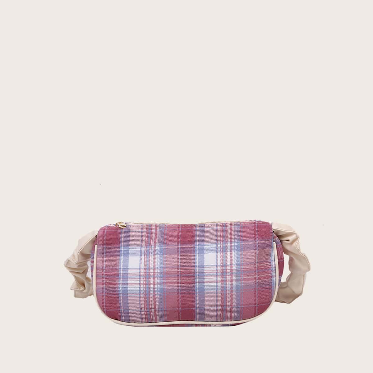 

Plaid Crossbody Bag, Red
