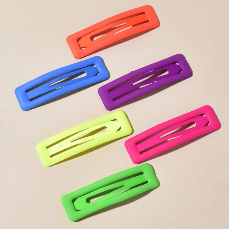 

6pcs Simple Hair Clip, Multicolor