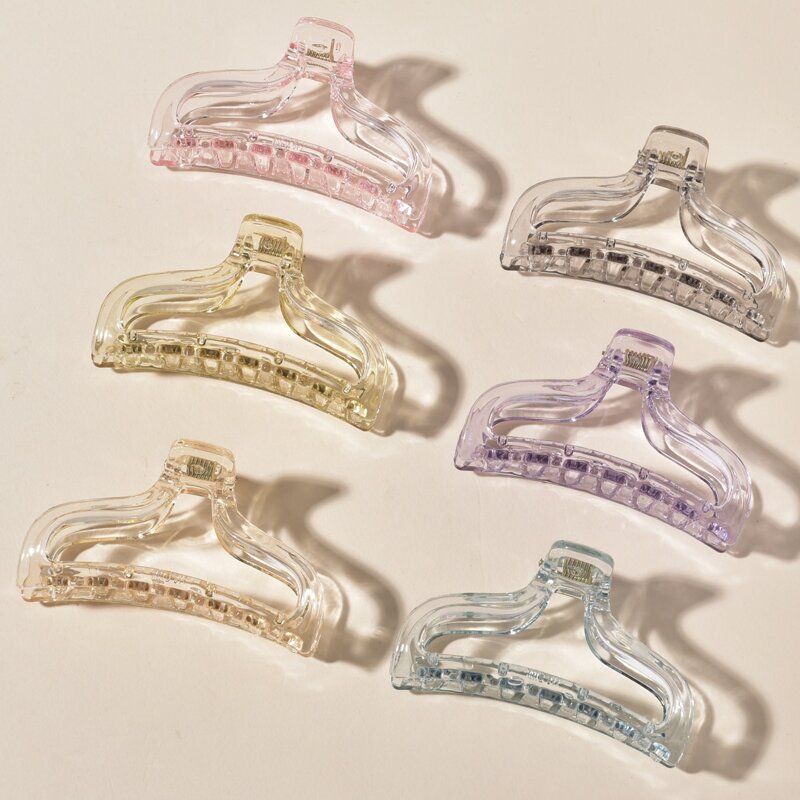 

6pcs Clear Hair Claw, Multicolor