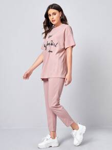 Mulvari Bộ thời trang Lá thư Giải trí - Bụi hồng - Xem 4