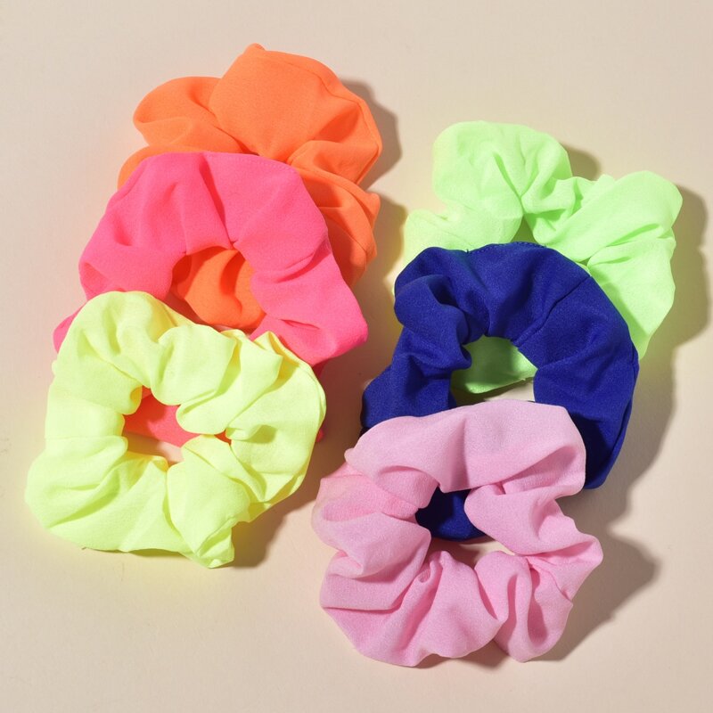 

6pcs Simple Scrunchie, Multicolor