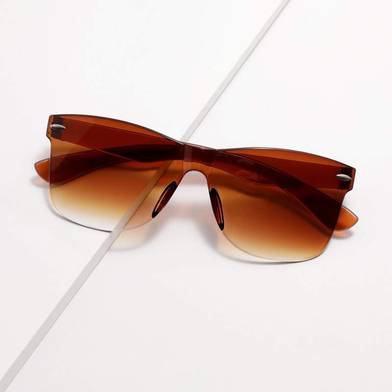 

Guys Rimless Tinted Lens Sunglasses, Brown