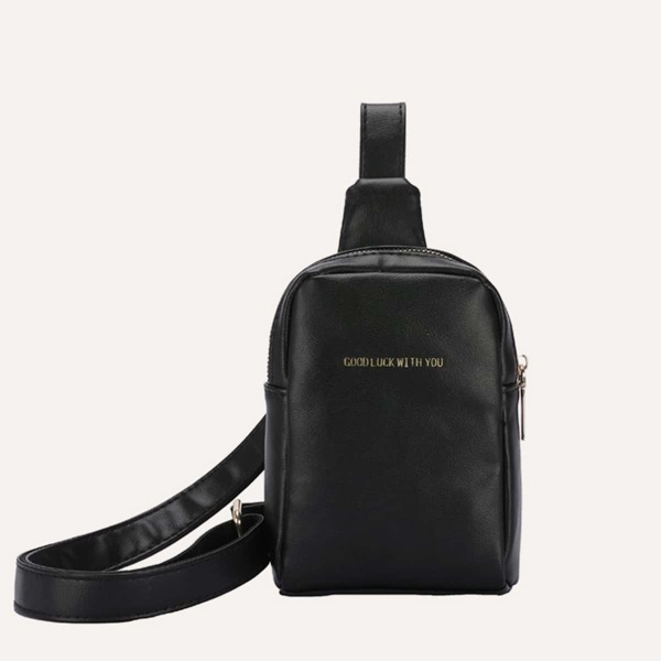 

Letter Graphic Sling Bag, Black