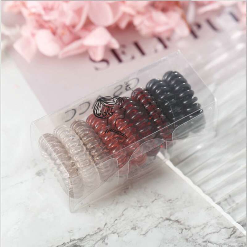 

6pcs Coil Wire Hair Tie, Multicolor