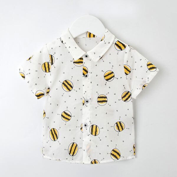 

Toddler Boys Cartoon Graphic Shirt, White