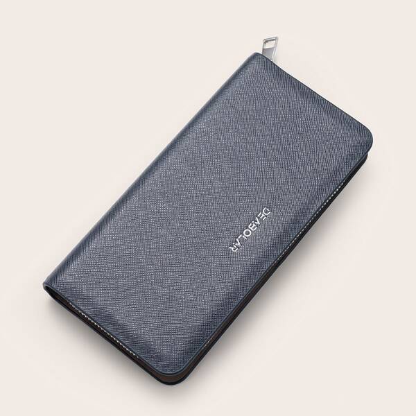 

Men Zip Around Long Wallet, Blue