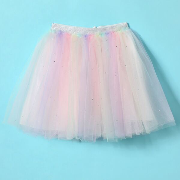 

Girls Mesh Flare Skirt, Multicolor