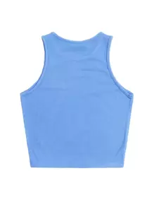 SHEIN EZwear 素色短版背心上衣 - 藍色 - 查看 2