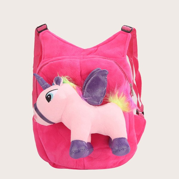 

Girls Unicorn Decor Backpack, Hot pink