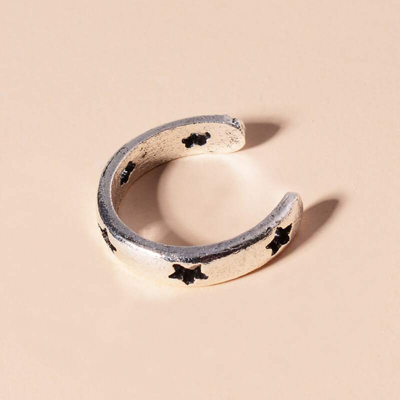 

1pc Star Toe Ring, Antique silver
