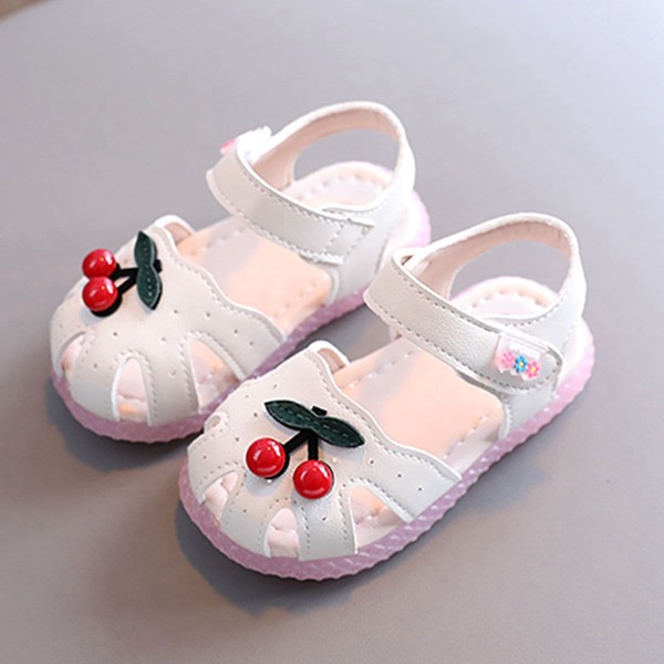 

Toddler Girls Cherry Decor Cut Out Sandals, Beige